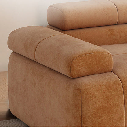 Contemporary Scandinavian High-Resilience Foam Velvet Compressed Sofa - Rectangular Modular Low-Profile Sofa For Living Room