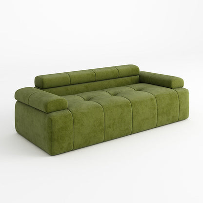 Contemporary Scandinavian High-Resilience Foam Velvet Compressed Sofa - Rectangular Modular Low-Profile Sofa For Living Room