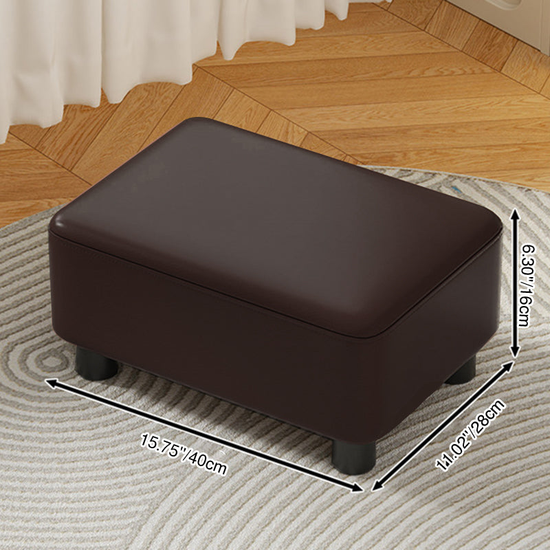 Modern Minimalist Rectangular Pine Wood PU Leather Cotton Linen Plastic Low Stool Backless Armless For Living Room