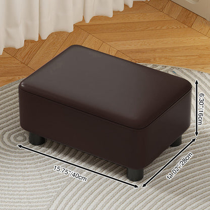 Modern Minimalist Rectangular Pine Wood PU Leather Cotton Linen Plastic Low Stool Backless Armless For Living Room
