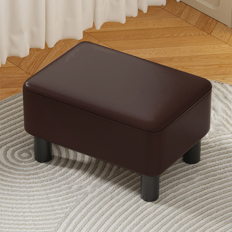 Modern Minimalist Rectangular Pine Wood PU Leather Cotton Linen Plastic Low Stool Backless Armless For Living Room