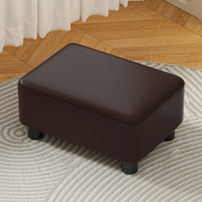 Modern Minimalist Rectangular Pine Wood PU Leather Cotton Linen Plastic Low Stool Backless Armless For Living Room