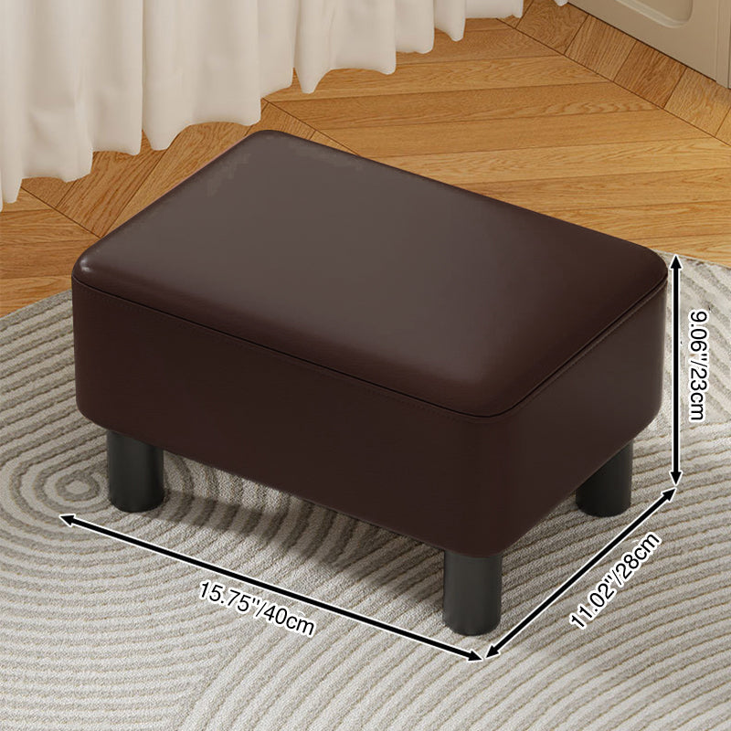 Modern Minimalist Rectangular Pine Wood PU Leather Cotton Linen Plastic Low Stool Backless Armless For Living Room