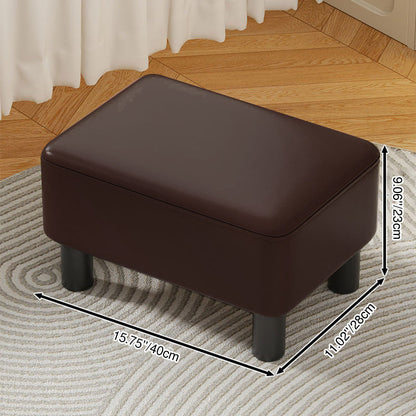 Modern Minimalist Rectangular Pine Wood PU Leather Cotton Linen Plastic Low Stool Backless Armless For Living Room