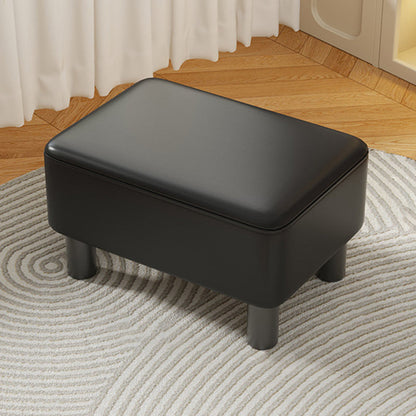 Modern Minimalist Rectangular Pine Wood PU Leather Cotton Linen Plastic Low Stool Backless Armless For Living Room