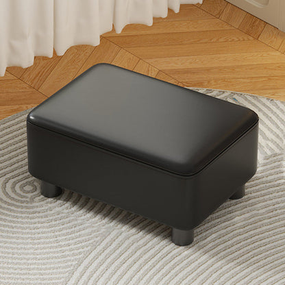Modern Minimalist Rectangular Pine Wood PU Leather Cotton Linen Plastic Low Stool Backless Armless For Living Room