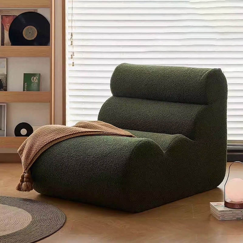 Contemporary Nordic Cloud Column Wave Sherpa Fabric Accent Chair Backrest Armless For Living Room