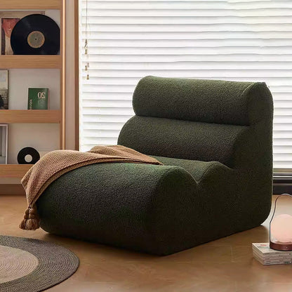 Contemporary Nordic Cloud Column Wave Sherpa Fabric Accent Chair Backrest Armless For Living Room