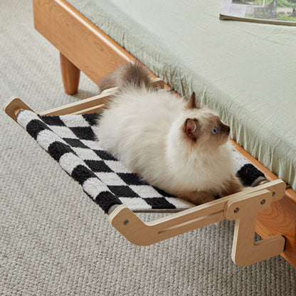 Modern Minimalist Rectangular Multi-Layer Plywood Cotton Linen Stainless Steel Hanging Cat Bed 2-Leg For Bedroom