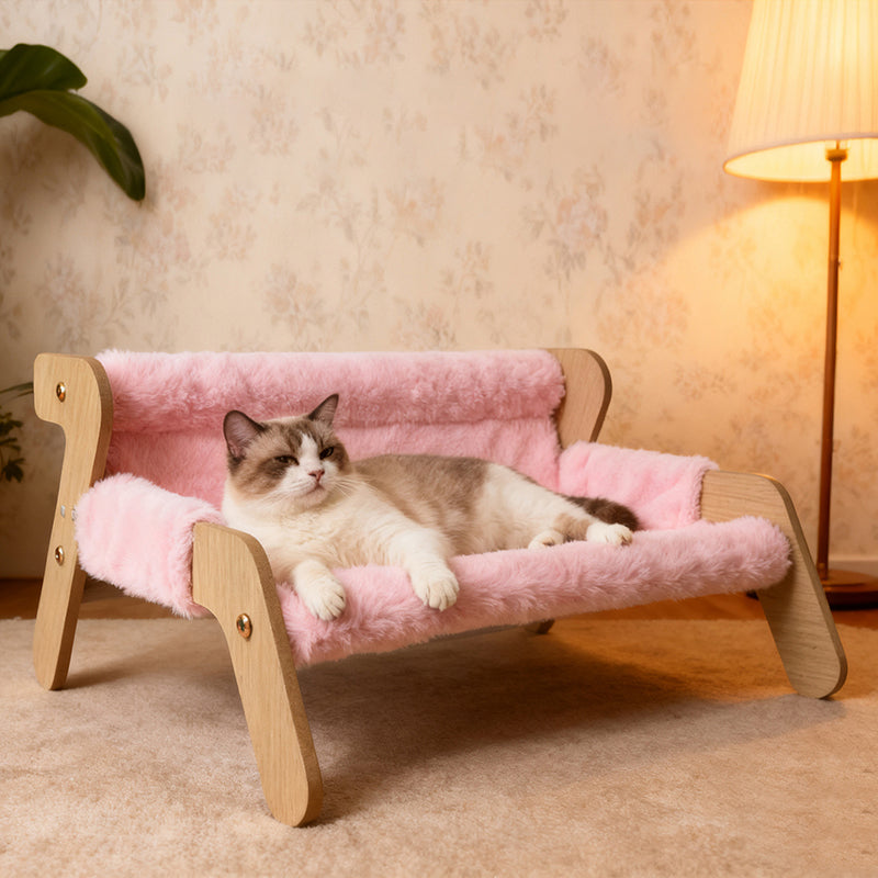 Modern Minimalist Rectangular High Density Fiberboard Velvet Cat Bed Backrest Armrest For Bedroom