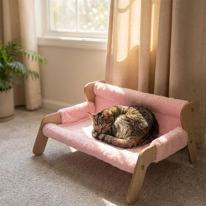 Modern Minimalist Rectangular High Density Fiberboard Velvet Cat Bed Backrest Armrest For Bedroom