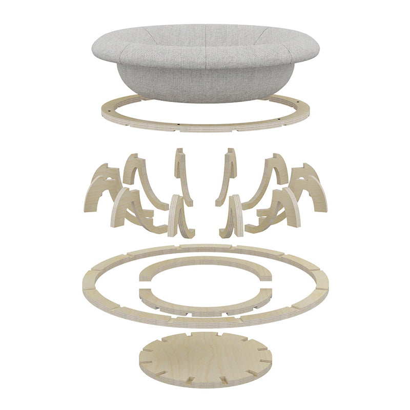 Modern Minimalist Cylindrical Round Gyroscope Multi-Layer Plywood Fabric Cat Bed For Bedroom