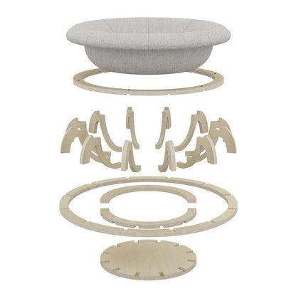 Modern Minimalist Cylindrical Round Gyroscope Multi-Layer Plywood Fabric Cat Bed For Bedroom