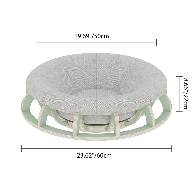 Modern Minimalist Cylindrical Round Gyroscope Multi-Layer Plywood Fabric Cat Bed For Bedroom