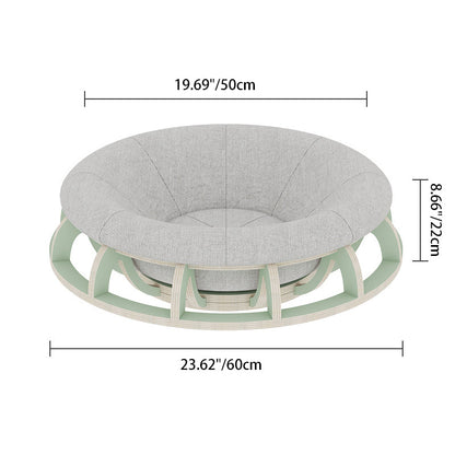 Modern Minimalist Cylindrical Round Gyroscope Multi-Layer Plywood Fabric Cat Bed For Bedroom