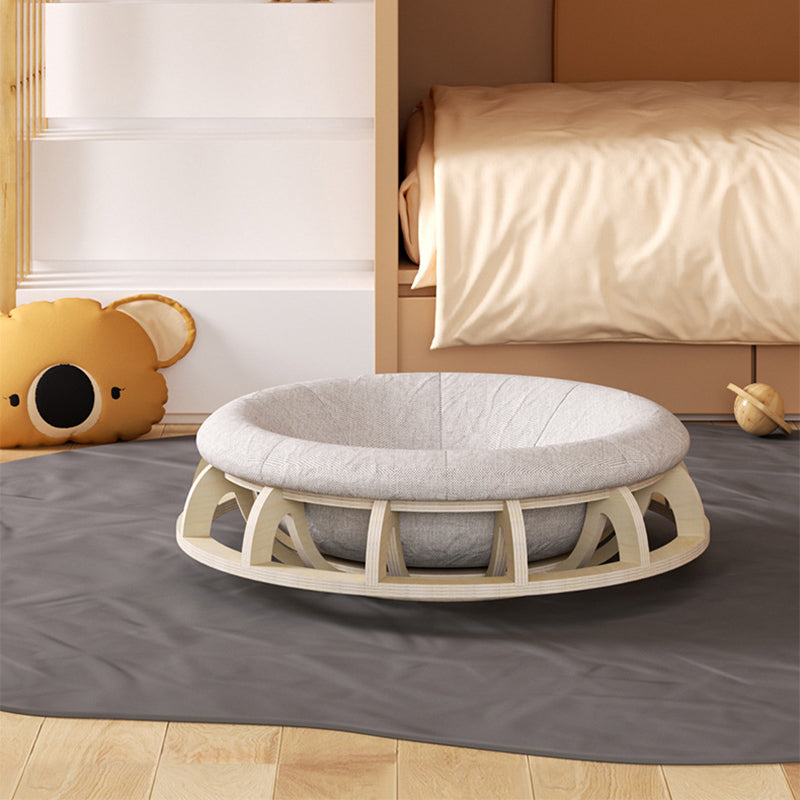Modern Minimalist Cylindrical Round Gyroscope Multi-Layer Plywood Fabric Cat Bed For Bedroom