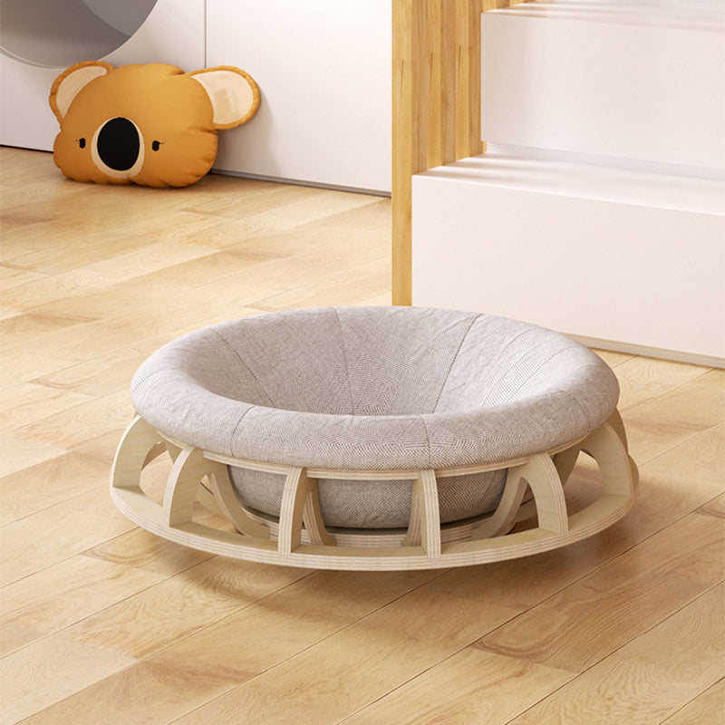 Modern Minimalist Cylindrical Round Gyroscope Multi-Layer Plywood Fabric Cat Bed For Bedroom