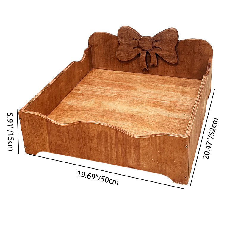 Contemporary Creative Rectangular Bow-Shaped Poplar Wood Cat Bed & Dog Bed For Bedroom