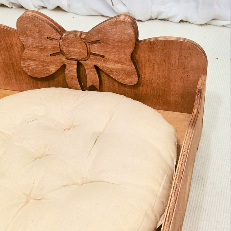 Contemporary Creative Rectangular Bow-Shaped Poplar Wood Cat Bed & Dog Bed For Bedroom