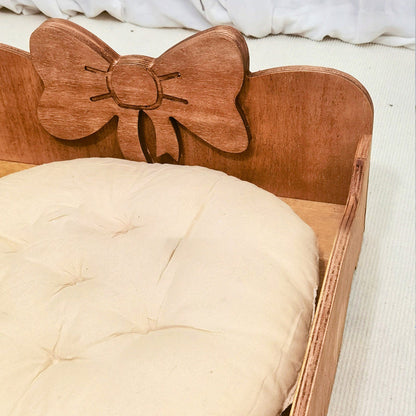Contemporary Creative Rectangular Bow-Shaped Poplar Wood Cat Bed & Dog Bed For Bedroom