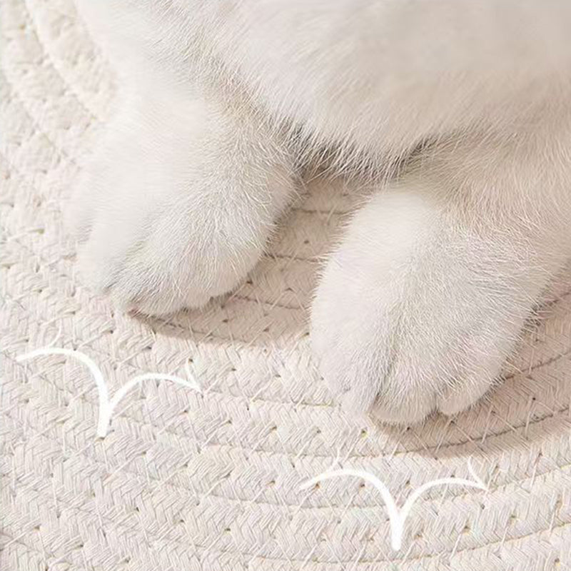 Contemporary Creative Cylindrical Cat Ear Design Cotton Linen Cat Bed With Toy Ball For Bedroom