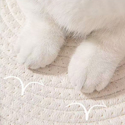 Contemporary Creative Cylindrical Cat Ear Design Cotton Linen Cat Bed With Toy Ball For Bedroom
