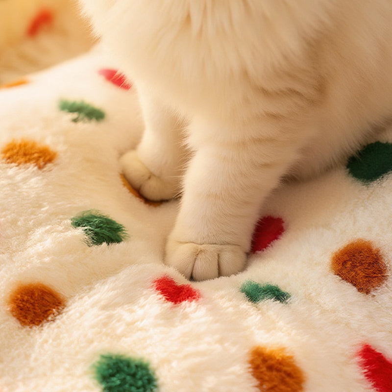 Contemporary Creative Cylindrical Velvet Anti-Slip Dotted Fabric Cat Bed With Handle For Bedroom