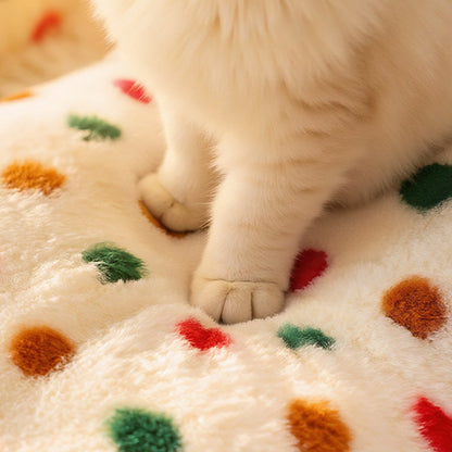 Contemporary Creative Cylindrical Velvet Anti-Slip Dotted Fabric Cat Bed With Handle For Bedroom