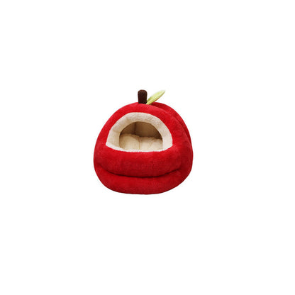 Contemporary Creative Spherical Apple-Shaped Velvet Anti-Slip Dotted Oxford Fabric Dog Bed & Cat Bed For Bedroom