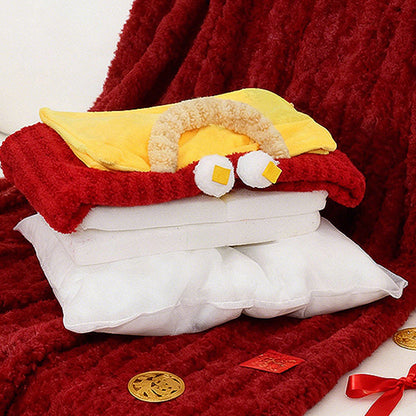 Contemporary Creative Rectangular Ultra-Soft Plush Fabric Crystal Velvet Anti-Slip Dotted Fabric Dog Bed Cat Bed With Handle For Bedroom