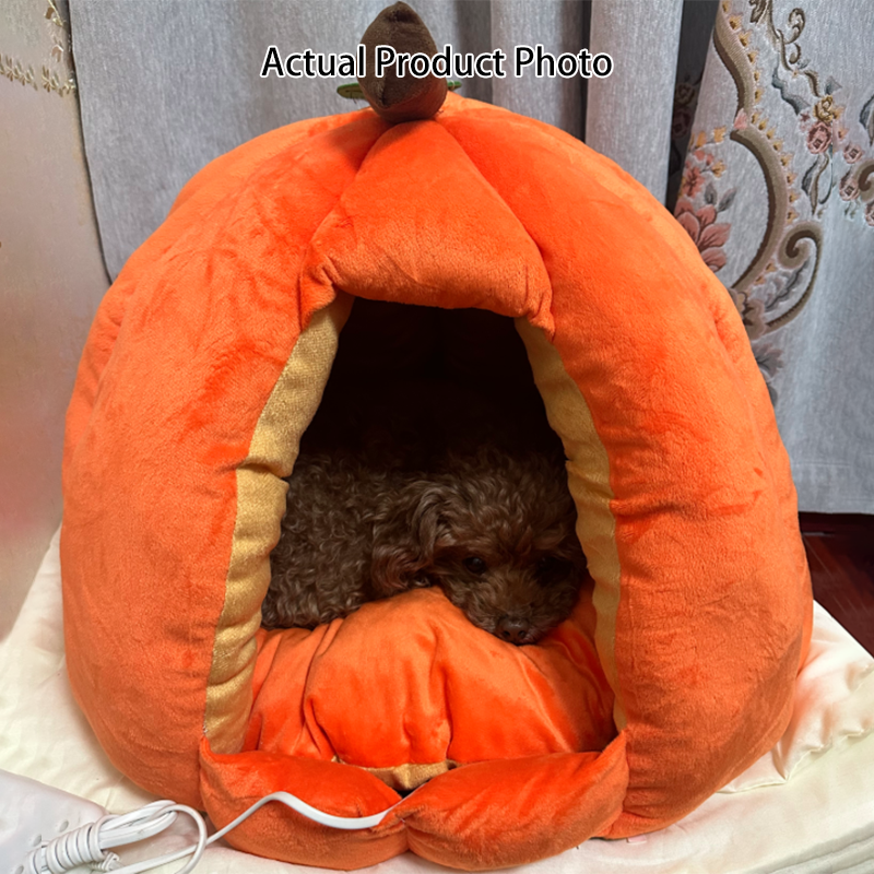 Contemporary Creative Spherical Pumpkin-Shaped Mongolian Yurt Velvet Anti-Slip Dotted Fabric Dog Bed & Cat Bed For Bedroom