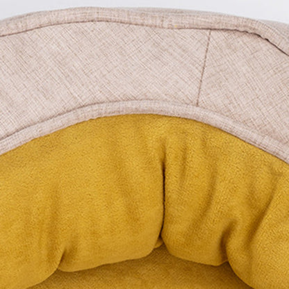 Modern Minimalist Oval Cylindrical Velvet Cotton-Linen Anti-Slip Dotted Fabric Cat Bed & Dog Bed For Bedroom