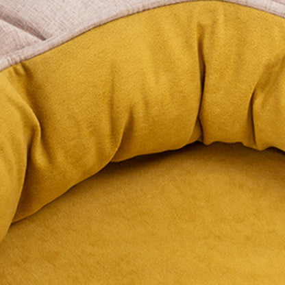 Modern Minimalist Oval Cylindrical Velvet Cotton-Linen Anti-Slip Dotted Fabric Cat Bed & Dog Bed For Bedroom