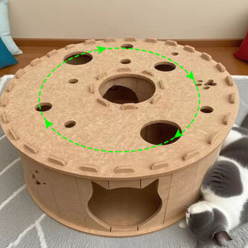 Contemporary Creative Cylindrical Donut-Shaped Porous Design Felt Tunnel Cat Bed For Bedroom