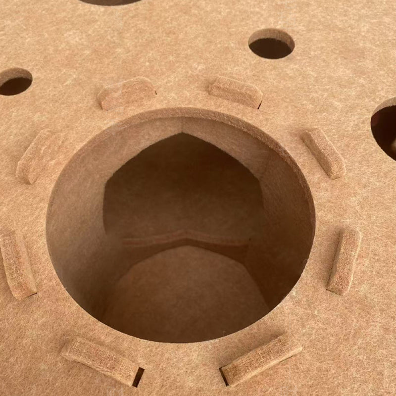 Contemporary Creative Cylindrical Donut-Shaped Porous Design Felt Tunnel Cat Bed For Bedroom