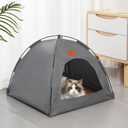 Modern Minimalist Curved Hemispherical Oxford Fabric Bamboo Mat Memory Steel Mesh Fabric Anti-Slip Dotted Fabric Camping Cat Bed For Bedroom
