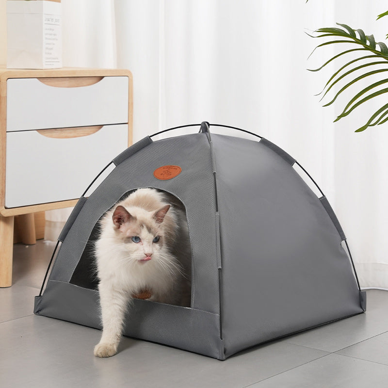 Modern Minimalist Curved Hemispherical Oxford Fabric Bamboo Mat Memory Steel Mesh Fabric Anti-Slip Dotted Fabric Camping Cat Bed For Bedroom