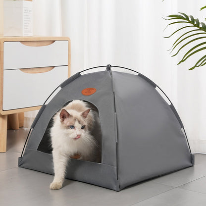 Modern Minimalist Curved Hemispherical Oxford Fabric Bamboo Mat Memory Steel Mesh Fabric Anti-Slip Dotted Fabric Camping Cat Bed For Bedroom