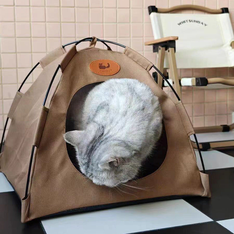 Modern Minimalist Curved Hemispherical Oxford Fabric Bamboo Mat Memory Steel Mesh Fabric Anti-Slip Dotted Fabric Camping Cat Bed For Bedroom