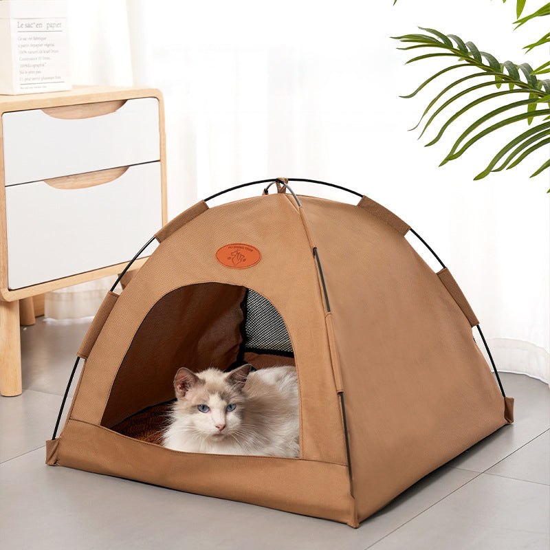 Modern Minimalist Curved Hemispherical Oxford Fabric Bamboo Mat Memory Steel Mesh Fabric Anti-Slip Dotted Fabric Camping Cat Bed For Bedroom
