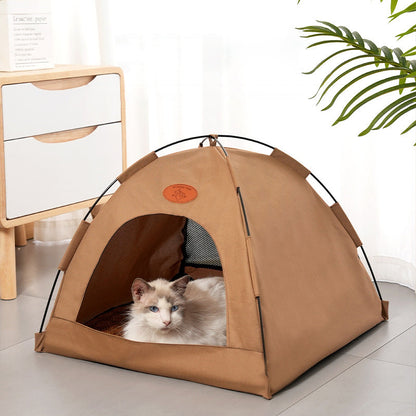 Modern Minimalist Curved Hemispherical Oxford Fabric Bamboo Mat Memory Steel Mesh Fabric Anti-Slip Dotted Fabric Camping Cat Bed For Bedroom