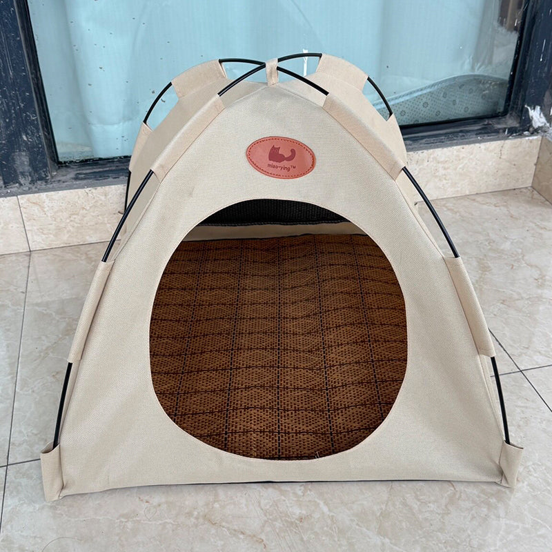 Modern Minimalist Curved Hemispherical Oxford Fabric Bamboo Mat Memory Steel Mesh Fabric Anti-Slip Dotted Fabric Camping Cat Bed For Bedroom