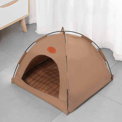 Modern Minimalist Curved Hemispherical Oxford Fabric Bamboo Mat Memory Steel Mesh Fabric Anti-Slip Dotted Fabric Camping Cat Bed For Bedroom
