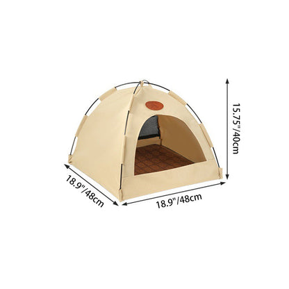 Modern Minimalist Curved Hemispherical Oxford Fabric Bamboo Mat Memory Steel Mesh Fabric Anti-Slip Dotted Fabric Camping Cat Bed For Bedroom