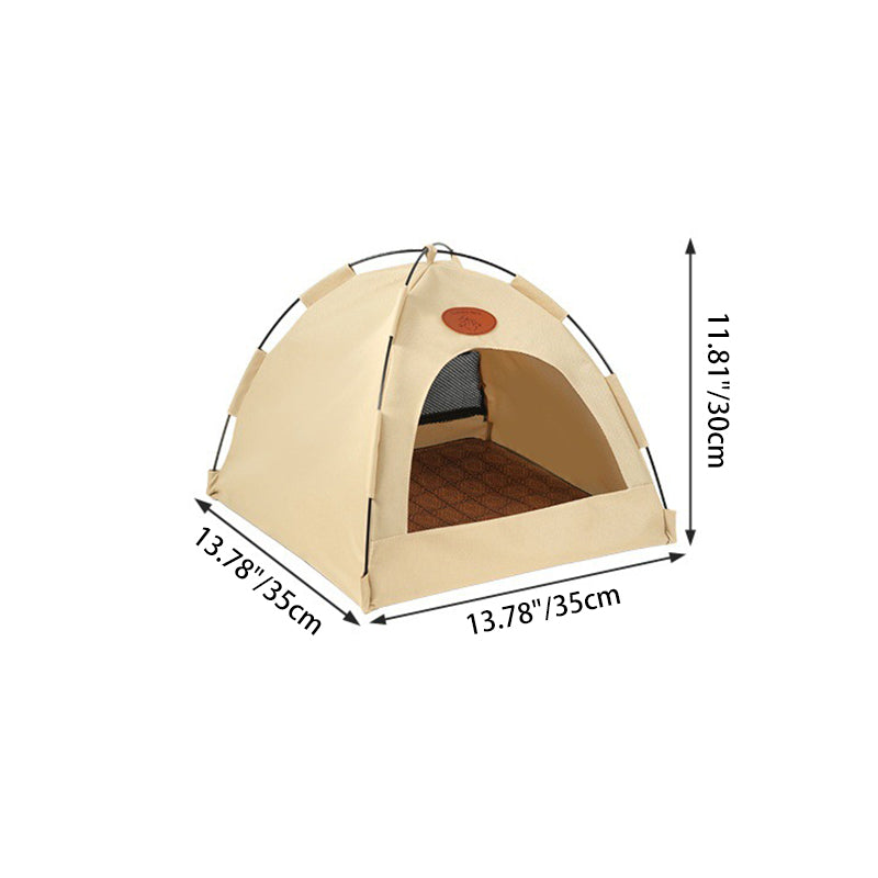 Modern Minimalist Curved Hemispherical Oxford Fabric Bamboo Mat Memory Steel Mesh Fabric Anti-Slip Dotted Fabric Camping Cat Bed For Bedroom