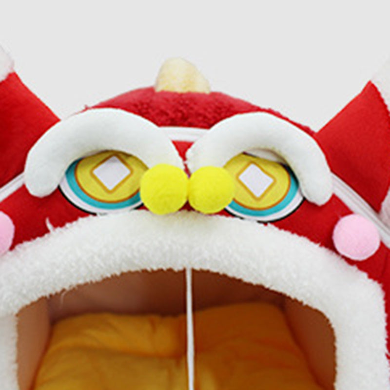Contemporary Creative Curved Cat Ear Design Velvet Anti-Slip Dotted Fabric Handheld Cat Bed Toy Ball For Bedroom