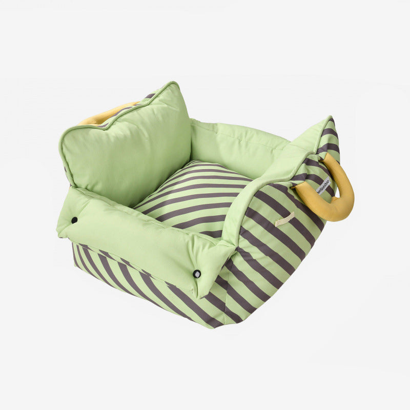 Contemporary Creative Rectangular Nylon-Woven Iron Oxford Fabric Anti-Slip Dotted Fabric Car Cat Bed Dog Bed For Bedroom