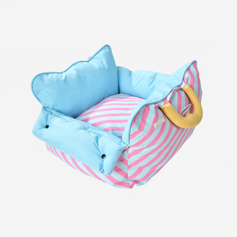 Contemporary Creative Rectangular Nylon-Woven Iron Oxford Fabric Anti-Slip Dotted Fabric Car Cat Bed Dog Bed For Bedroom