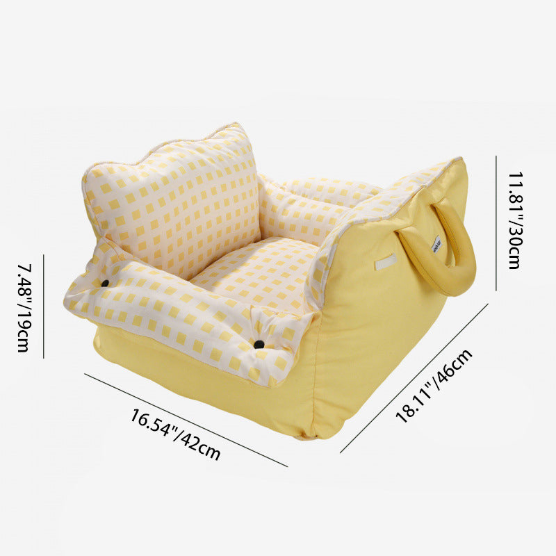 Contemporary Creative Rectangular Nylon-Woven Iron Oxford Fabric Anti-Slip Dotted Fabric Car Cat Bed Dog Bed For Bedroom
