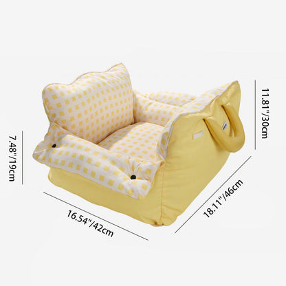 Contemporary Creative Rectangular Nylon-Woven Iron Oxford Fabric Anti-Slip Dotted Fabric Car Cat Bed Dog Bed For Bedroom